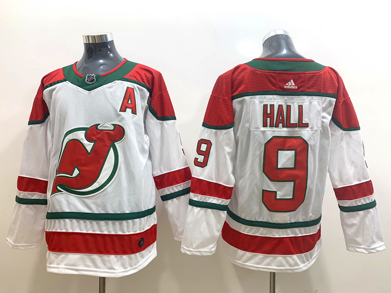 Men's New Jersey Devils Taylor Hall #9 White Jersey